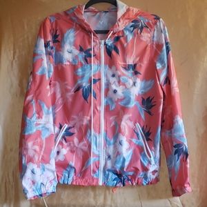 American Eagle Outfitters Coral Floral Windbreaker